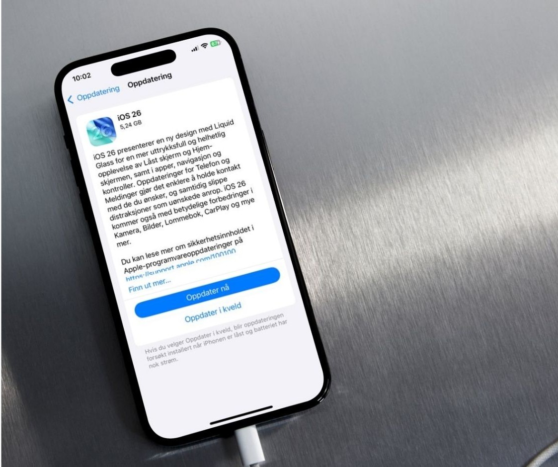 Husk å bruke Wi-Fi når du oppdaterer til iOS 26